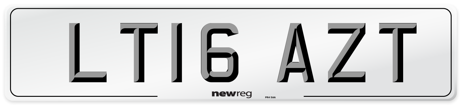 LT16 AZT Number Plate from New Reg